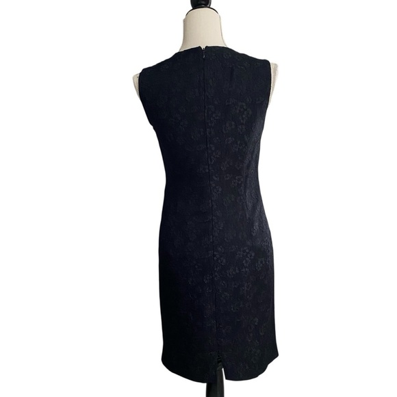 Liz Claiborne Petites Black Shimmer Floral Sleeveless Sheath Dress 8P - Picture 8 of 10